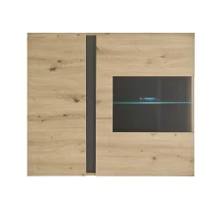 Wohnen Wohnzimmer Hängeschrank mit Glas Einsatz 2-türig - Lairian