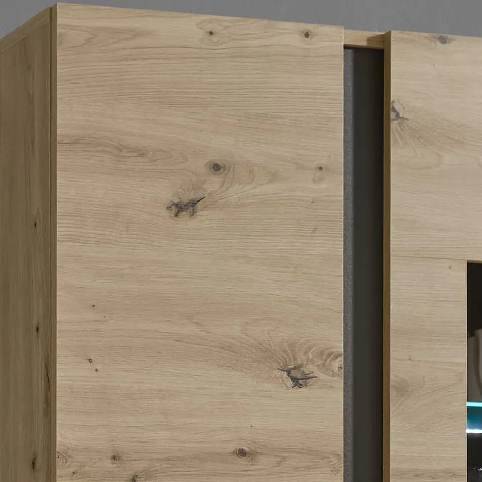 Wohnen Wohnzimmer Hängeschrank mit Glas Einsatz 2-türig - Lairian