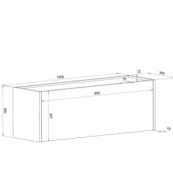 Wohnzimmer Hängeschrank 100x35x30 cm - Nonessia^Wohnen Discount
