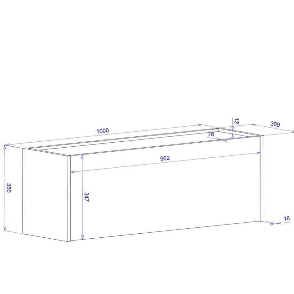 Wohnzimmer Hängeschrank 100x35x30 cm - Nonessia^Wohnen Discount