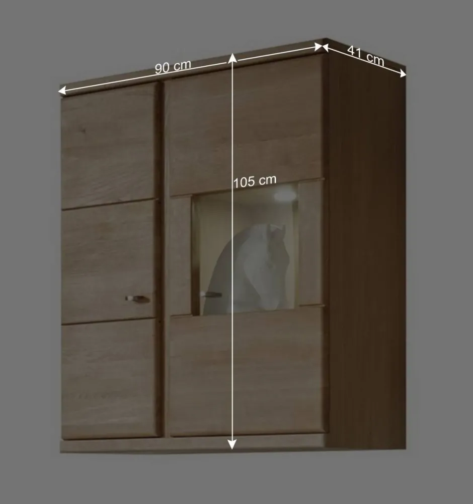 Wohnen Wohnzimmer Hängevitrine Smonia aus Wildeiche Bianco