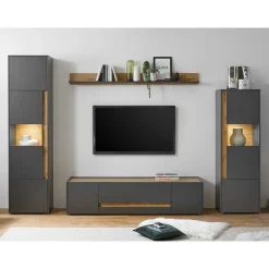 Wohnen Wohnzimmer Möbel Wohnwand günstig - Ahilav (vierteilig)