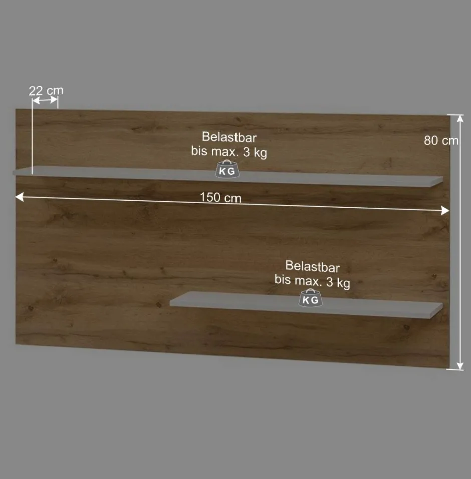 Wohnen Wohnzimmer Möbelset für Wand TV - Nonessia (dreiteilig)