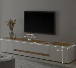 Wohnen Wohnzimmer Möbelset für Wand TV - Nonessia (dreiteilig)