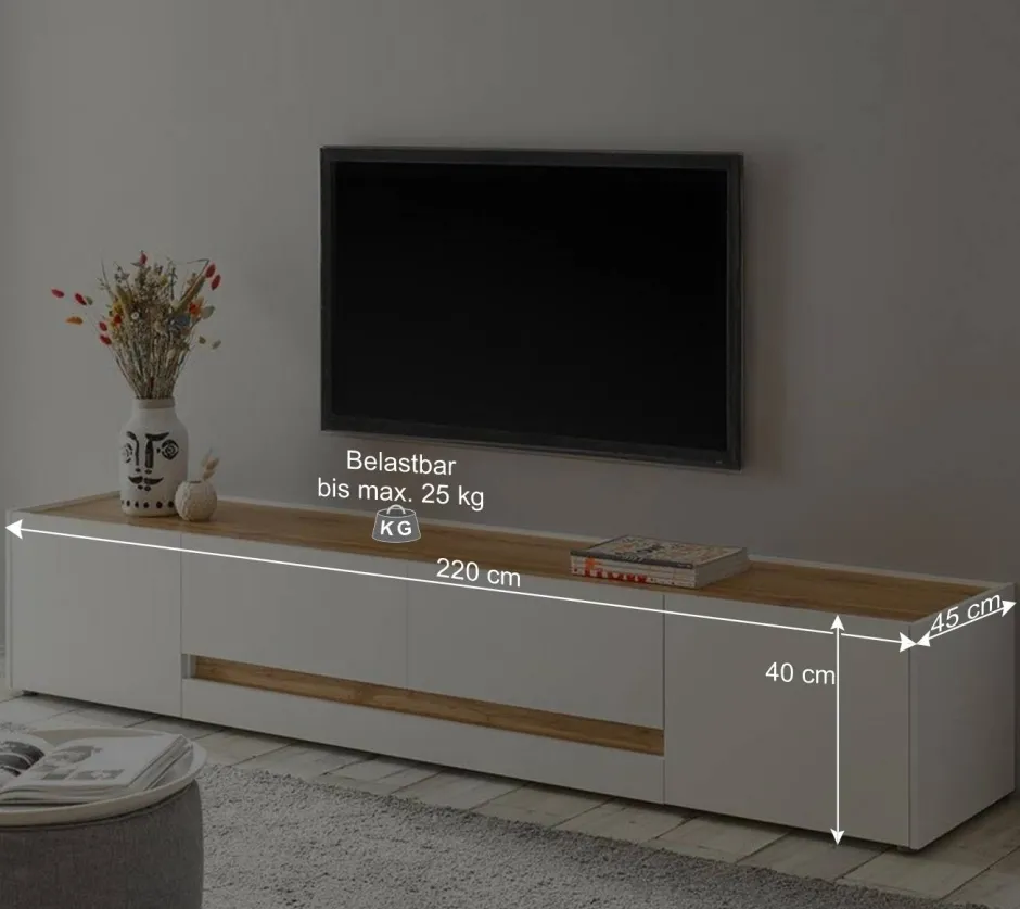 Wohnen Wohnzimmer Möbelset für Wand TV - Nonessia (dreiteilig)