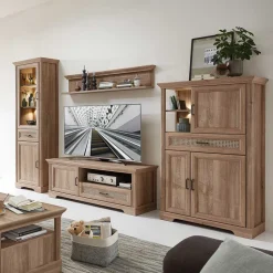 Wohnen Wohnzimmer Möbelset in Eiche NB - Barack (vierteilig)