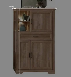 Wohnen Wohnzimmer Möbelset in Eiche NB - Barack (vierteilig)