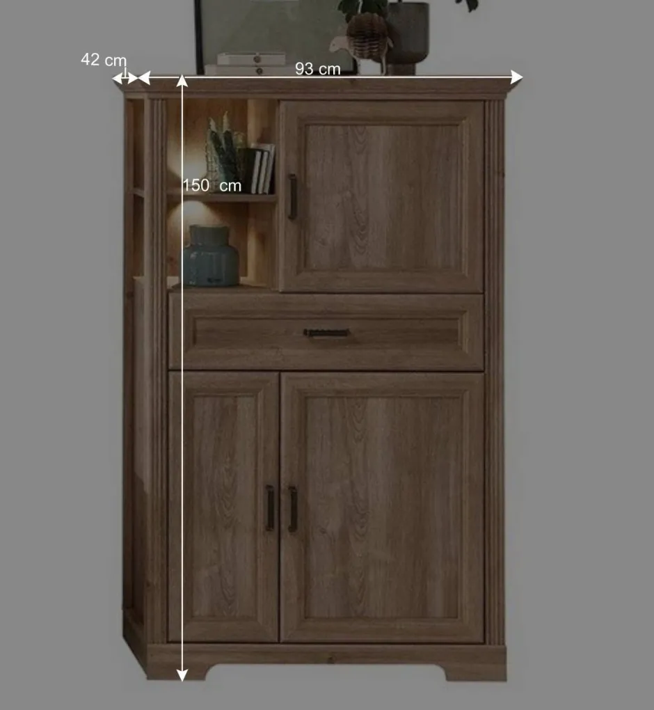 Wohnen Wohnzimmer Möbelset in Eiche NB - Barack (vierteilig)