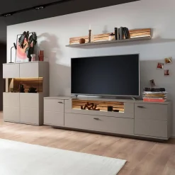 Wohnzimmer Möbelset in Grau - Teorina (dreiteilig)^Wohnen New