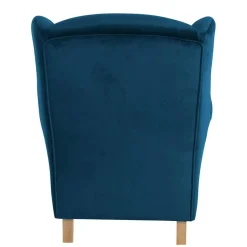 Wohnzimmer Ohrensessel aus Samtvelours in Petrol - Torabus^Wohnen Discount