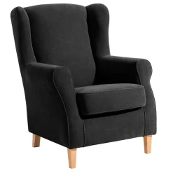 Wohnzimmer Ohrensessel in Schwarz - Lirionica^Wohnen Clearance