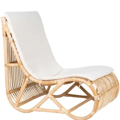 Wohnzimmer Rattan Loungestuhl in Natur - Abramas^Wohnen Clearance