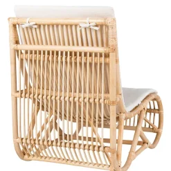 Wohnzimmer Rattan Loungestuhl in Natur - Abramas^Wohnen Clearance