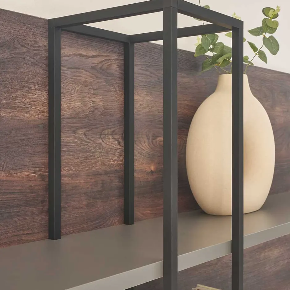 Wohnzimmer Regal in Eiche Dunkel und Anthrazit - Mundo^Wohnen Clearance