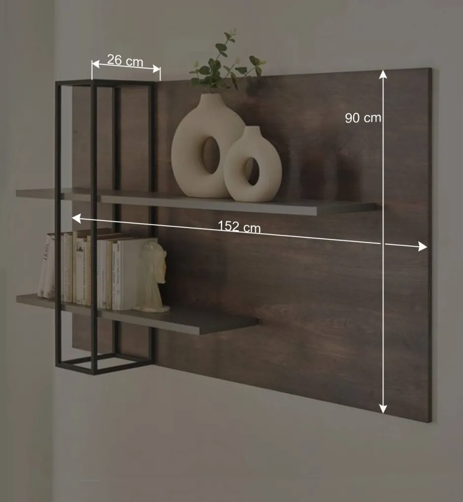 Wohnzimmer Regal in Eiche Dunkel und Anthrazit - Mundo^Wohnen Clearance