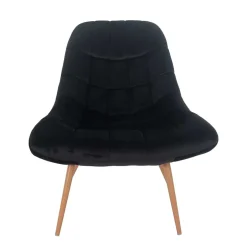 Wohnen Wohnzimmer Samtstuhl in Schwarz - Nocina