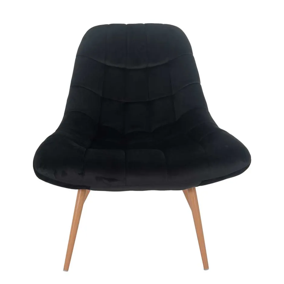 Wohnen Wohnzimmer Samtstuhl in Schwarz - Nocina