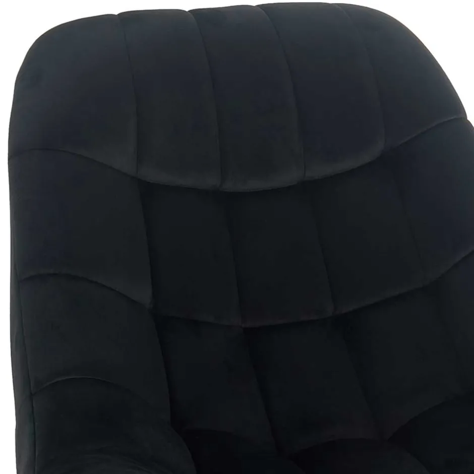 Wohnen Wohnzimmer Samtstuhl in Schwarz - Nocina