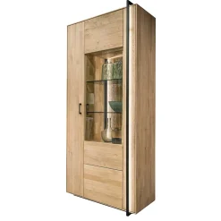 Wohnzimmer Schrank aus Asteiche Massivholz & Glas - Clenza^Wohnen Sale