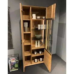 Wohnzimmer Schrank aus Asteiche Massivholz & Glas - Clenza^Wohnen Sale