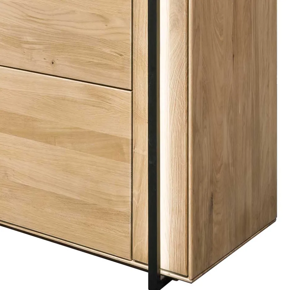 Wohnzimmer Schrank aus Asteiche Massivholz & Glas - Clenza^Wohnen Sale