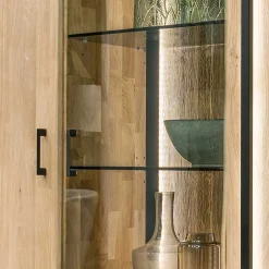 Wohnzimmer Schrank aus Asteiche Massivholz & Glas - Clenza^Wohnen Sale