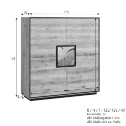 Wohnzimmer Schrank mit Hirnholz Applikation - Shipper^Wohnen Hot