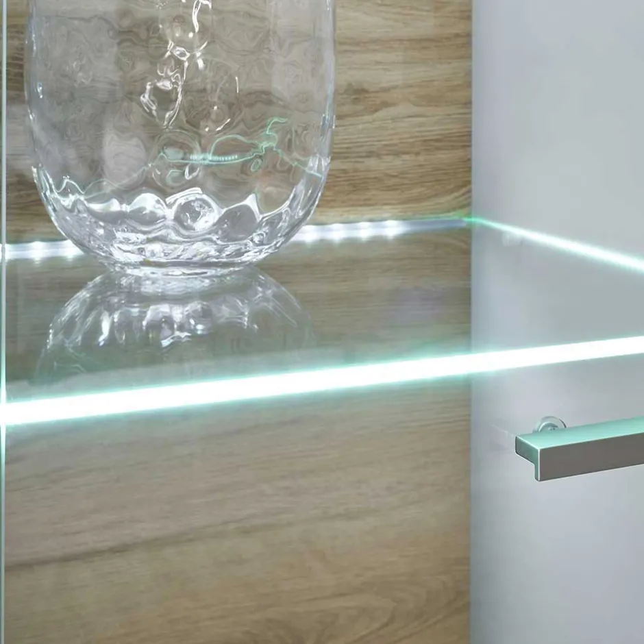 Wohnzimmer Schrank Set in Hellgrau & Zinneiche - Lioscas (vierteilig)^Wohnen New