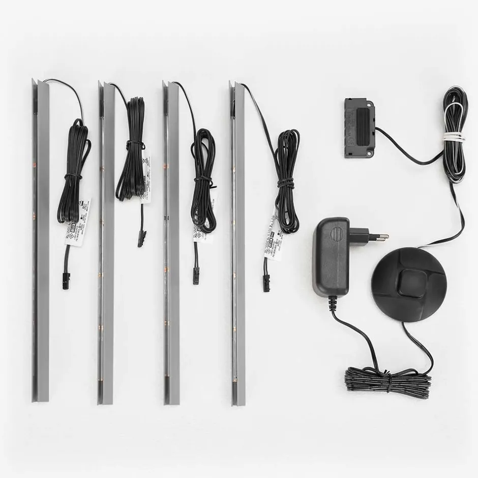 Wohnzimmer Schrank Set in Hellgrau & Zinneiche - Lioscas (vierteilig)^Wohnen New