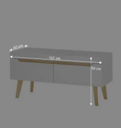 Wohnen Wohnzimmer Schrankset im Skandi Design - Ginko (vierteilig)