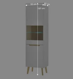 Wohnen Wohnzimmer Schrankset im Skandi Design - Ginko (vierteilig)