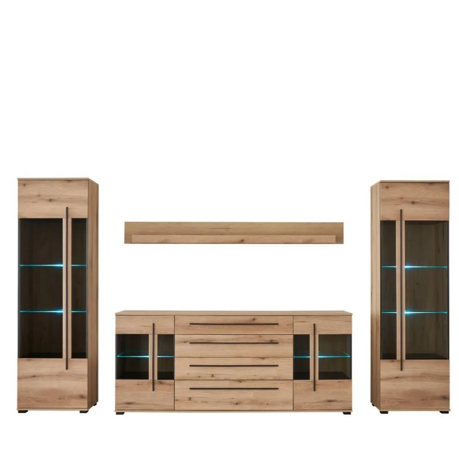 Wohnzimmer Schrankvitrinen & Wandboard - Brocus (vierteilig)^Wohnen Discount