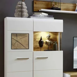 Wohnen Wohnzimmer Schrankwand Lisepio mit Beleuchtung (fünfteilig)