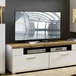 Wohnen Wohnzimmer Schrankwand Lisepio mit Beleuchtung (fünfteilig)