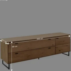 Wohnen Wohnzimmer Schränke aus Wildeiche & Metall - Flacona (dreiteilig)