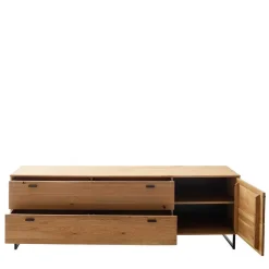 Wohnen Wohnzimmer Schränke aus Wildeiche & Metall - Flacona (dreiteilig)