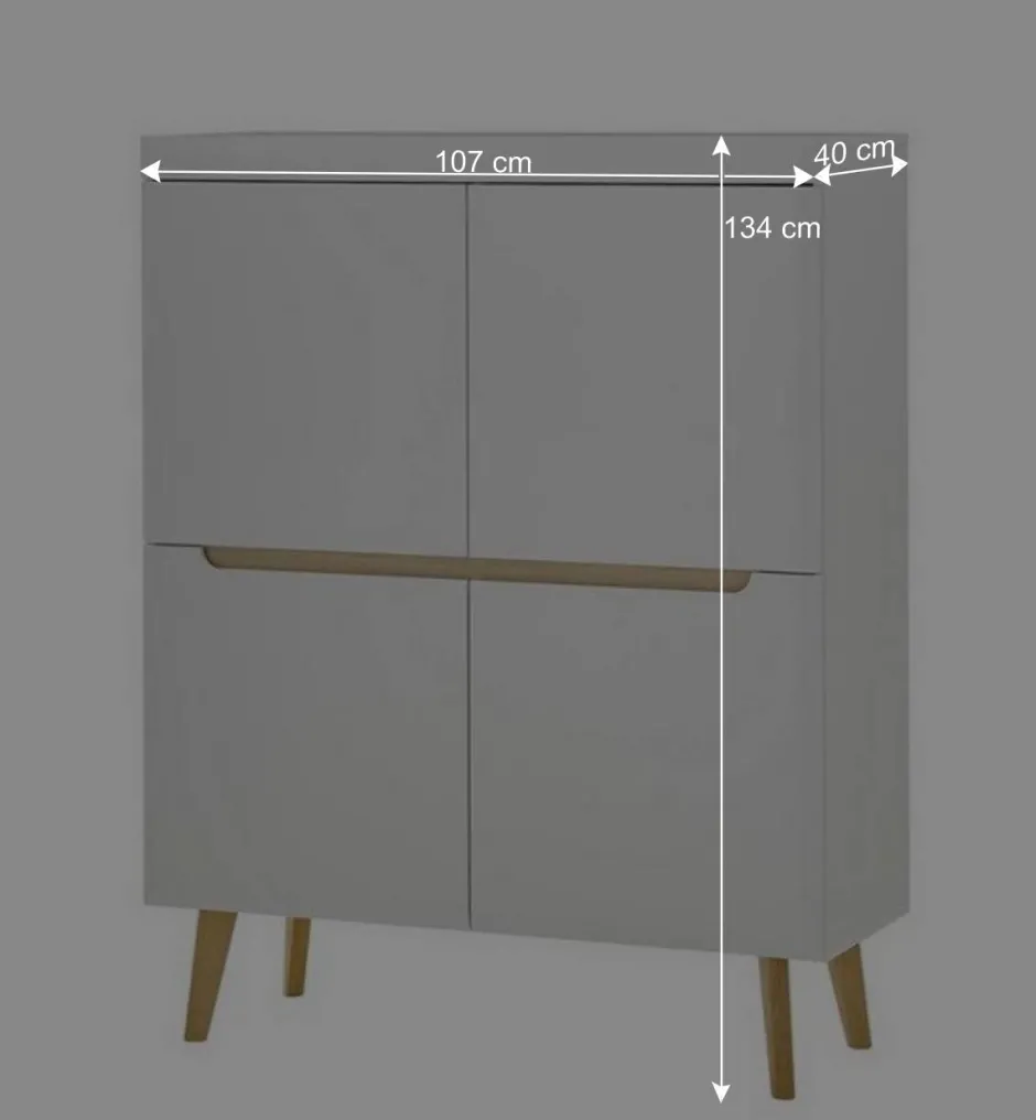 Wohnen Wohnzimmer Schränke und Wandboard Set - Ginko (vierteilig)