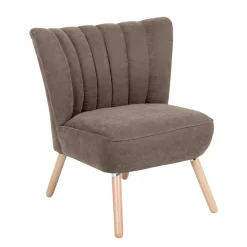 Wohnzimmer Sessel in Beigegrau Velours - Vomano^Wohnen