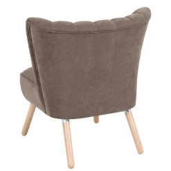 Wohnzimmer Sessel in Beigegrau Velours - Vomano^Wohnen