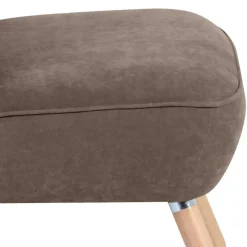 Wohnzimmer Sessel in Beigegrau Velours - Vomano^Wohnen