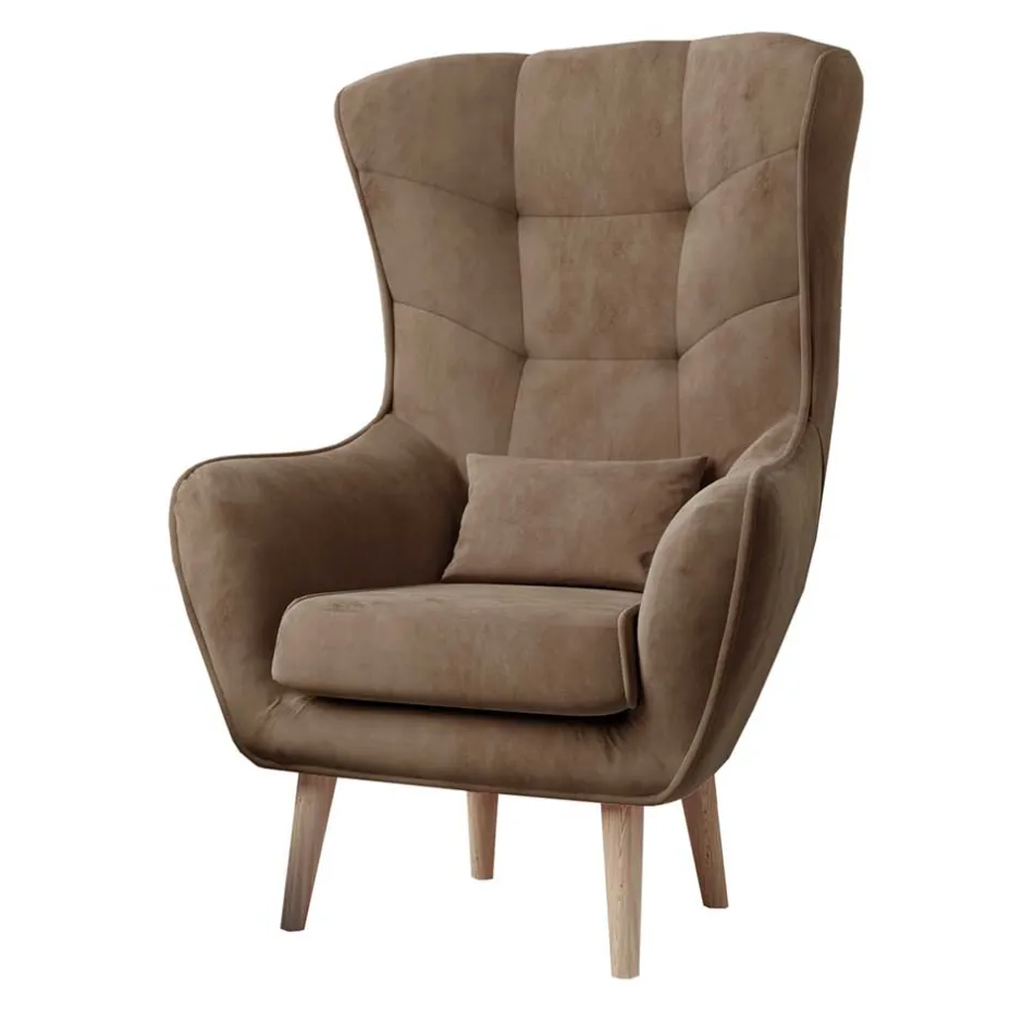 Wohnzimmer Sessel in Hellbraun Samtbezug - Cooking^Wohnen Hot