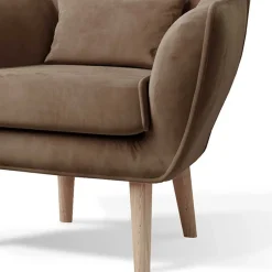 Wohnzimmer Sessel in Hellbraun Samtbezug - Cooking^Wohnen Hot