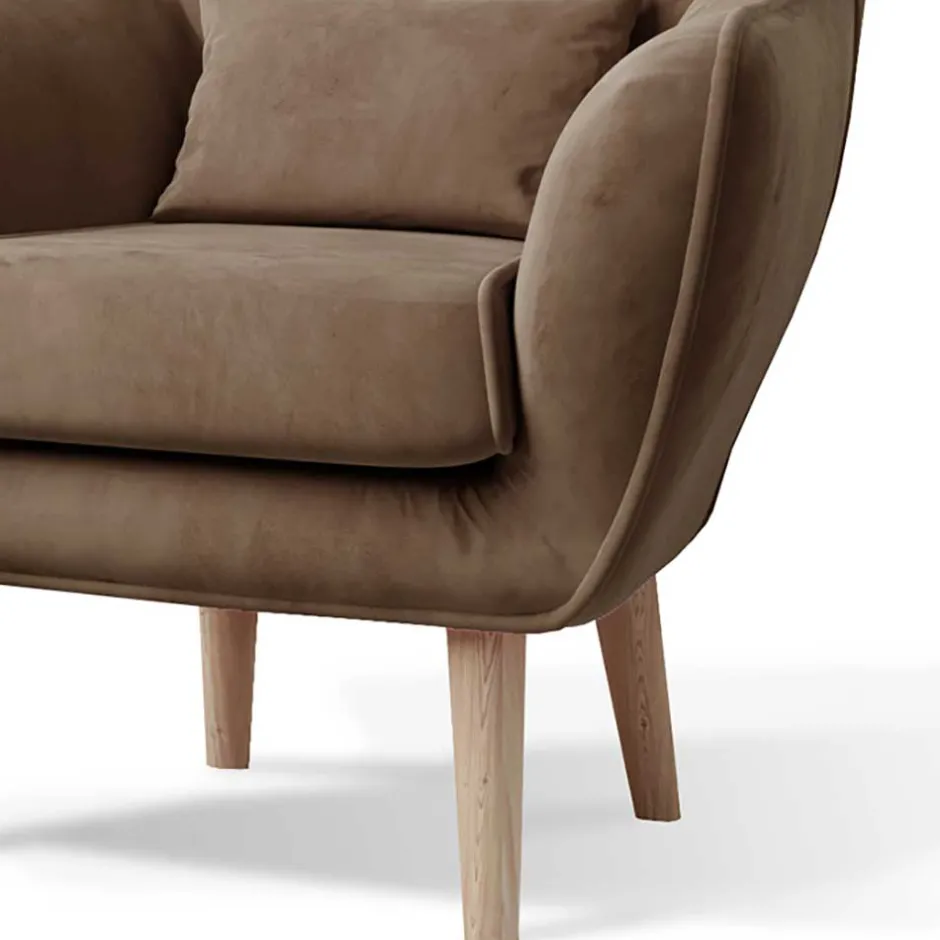 Wohnzimmer Sessel in Hellbraun Samtbezug - Cooking^Wohnen Hot