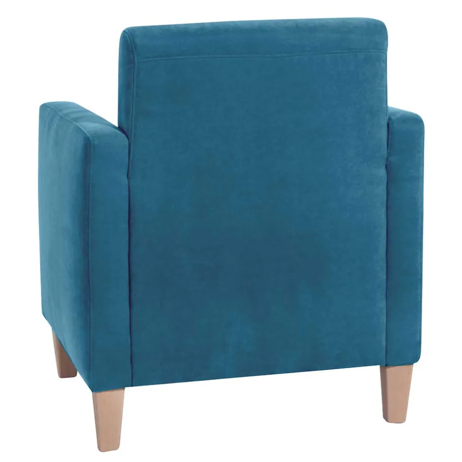 Wohnen Wohnzimmer Sessel in Petrol Veloursbezug - Miragda