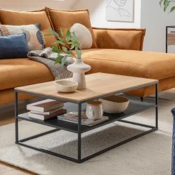 Wohnzimmer Tisch aus Eiche massiv & Metall - Sisam^Wohnen Sale