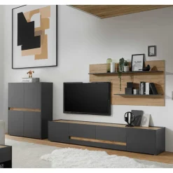 Wohnen Wohnzimmer TV Anbauwand Kombi - Ahilav (dreiteilig)