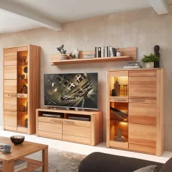 Wohnzimmer TV Anbauwand Möbelset - Amyonta (vierteilig)^Wohnen New