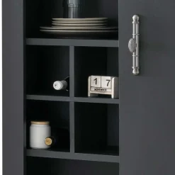 Wohnen Wohnzimmer TV Wohnwand in Grau mit Wildeiche - Lionel (vierteilig)