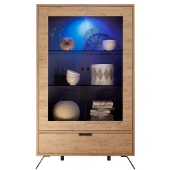 Wohnen Wohnzimmer Vitrine im Eiche Dekor - Rodonda