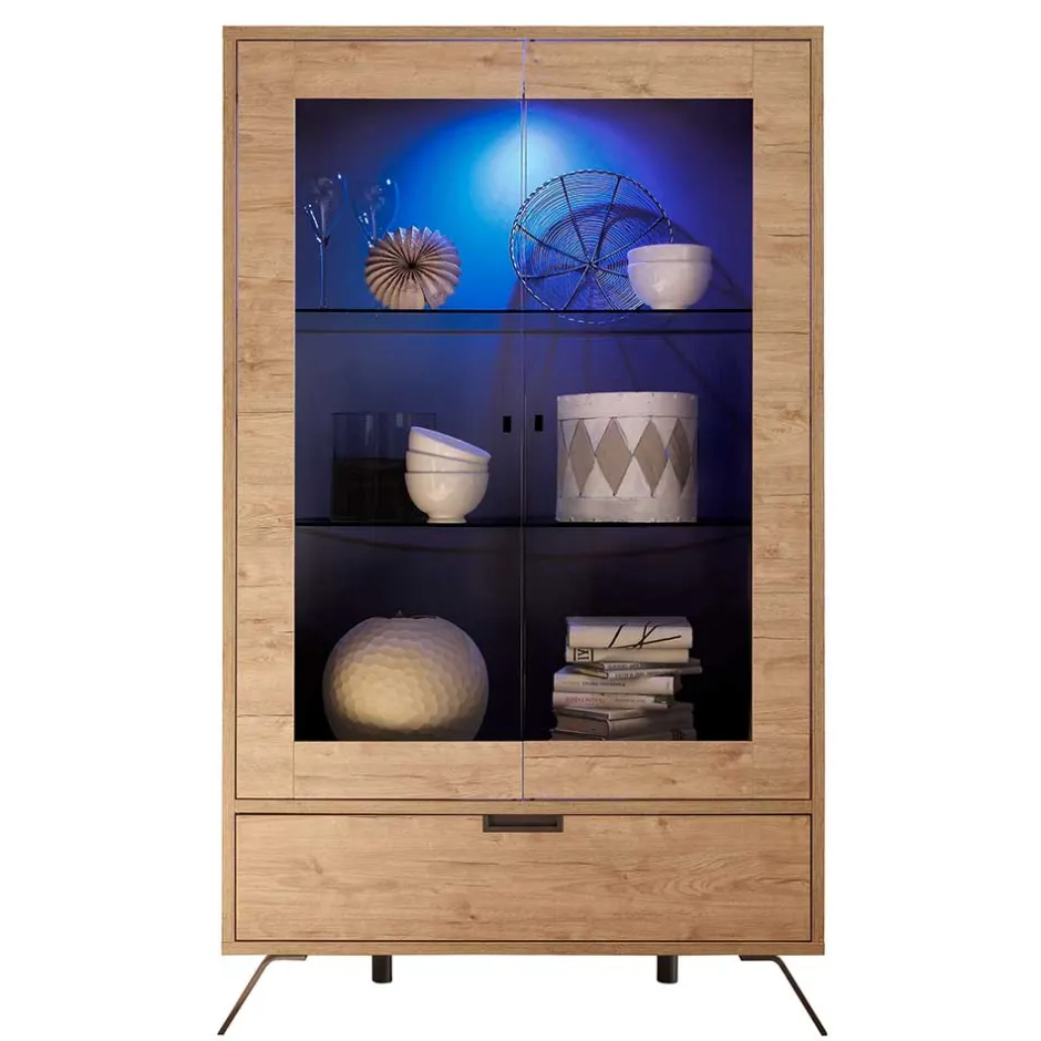 Wohnen Wohnzimmer Vitrine im Eiche Dekor - Rodonda